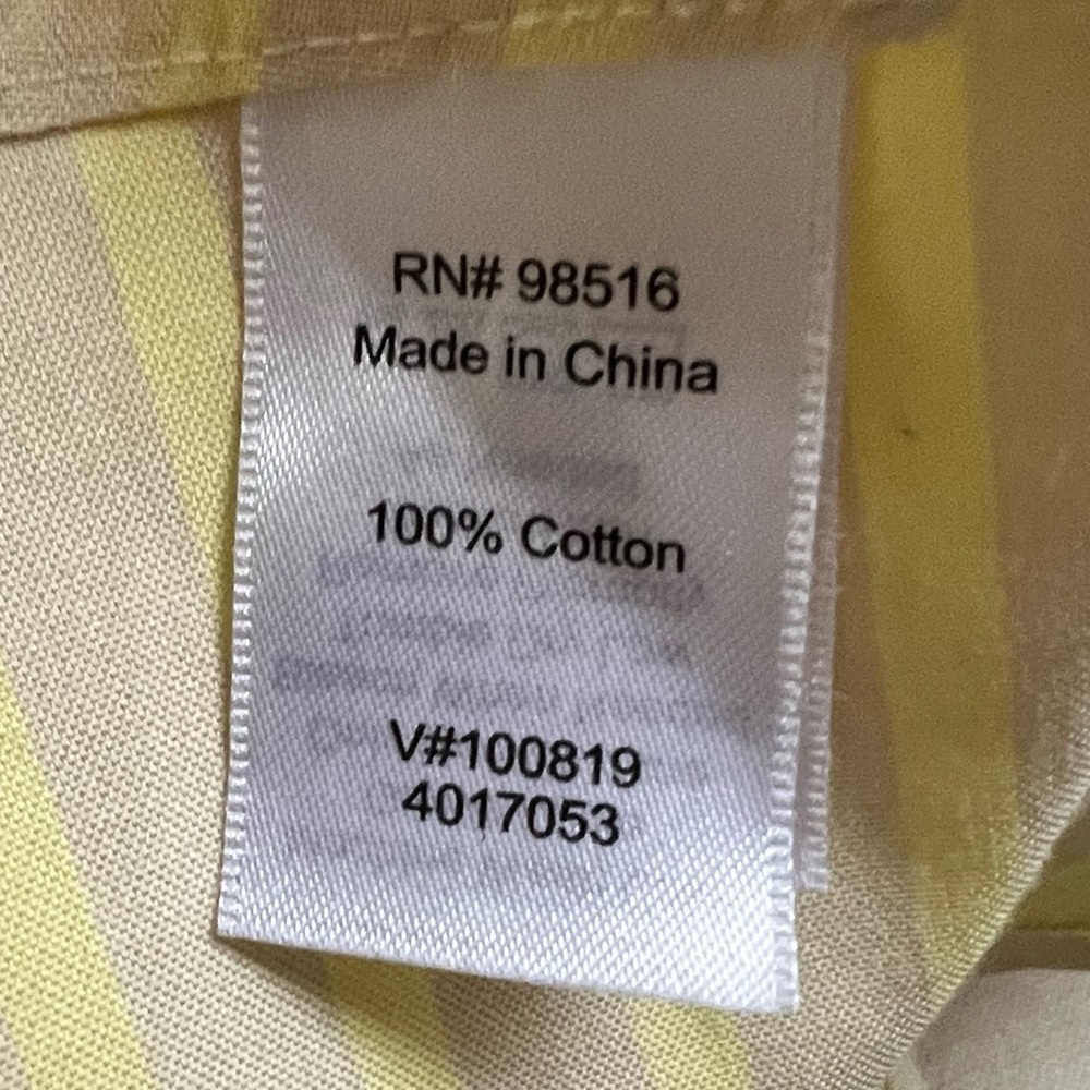 Coldwater Creek Women’s Cotton Yellow Striped Button-Up Shirt Blouse Size 1X/18 - Picture 10 of 10